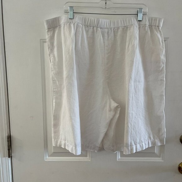 Purejill Woman's White Plus-Size Linen Summer Vacation Shorts Sz 2x - Picture 4 of 9